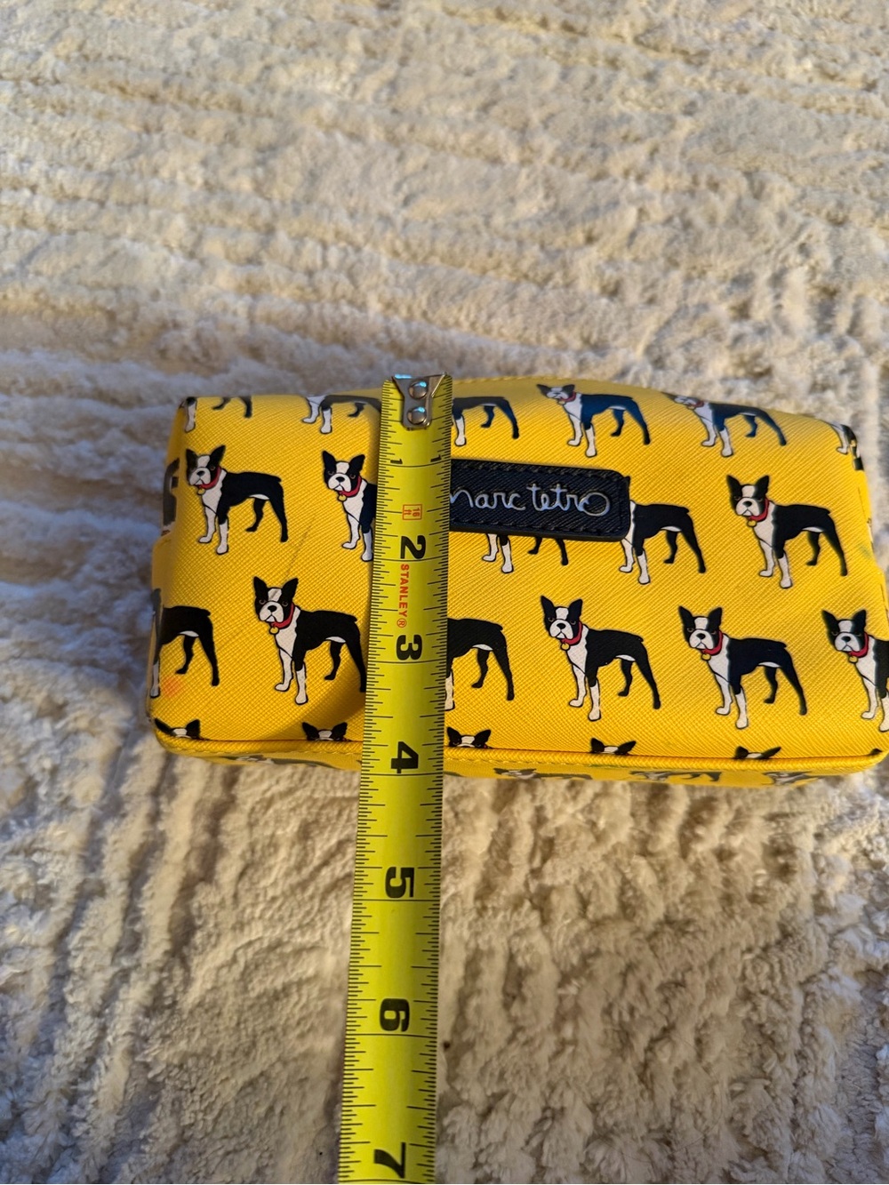 Marc Tetro yellow Boston Terrier pouch - Picture 5 of 6